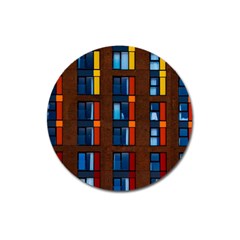 Architecture Color Colour Windows Magnet 3  (round) by Pakrebo
