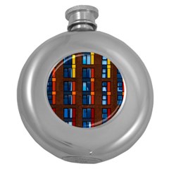 Architecture Color Colour Windows Round Hip Flask (5 Oz) by Pakrebo