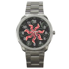 Flower Abstract Sport Metal Watch