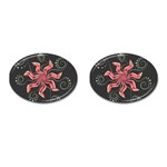 Flower Abstract Cufflinks (Oval) Front(Pair)