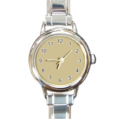 Cream Round Italian Charm Watch by designsbyamerianna