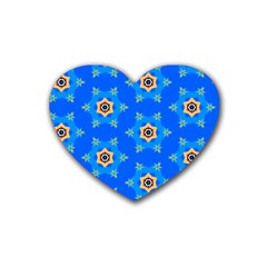 Pattern Backgrounds Blue Star Heart Coaster (4 Pack) 