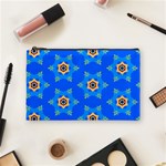 Pattern Backgrounds Blue Star Cosmetic Bag (Medium) Front