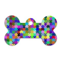 Jigsaw Puzzle Background Chromatic Dog Tag Bone (one Side)