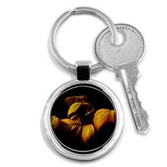 Nature Yellow Plant Leaves Key Chain (round)