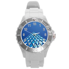 Art Building Pattern Abstract Round Plastic Sport Watch (l) by Pakrebo