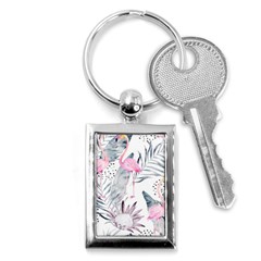 Tropical Flamingos Key Chain (rectangle) by Sobalvarro