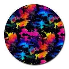 Tie Dye Rainbow Galaxy Round Mousepads by KirstenStar