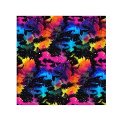 Tie Dye Rainbow Galaxy Small Satin Scarf (square) by KirstenStar