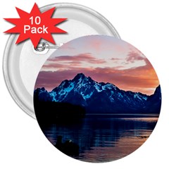 Tree Near Mountain Range 3  Buttons (10 Pack)  by Pakrebo