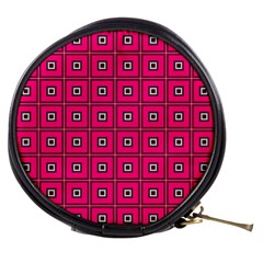 Pink Pattern Squares Mini Makeup Bag by HermanTelo