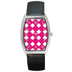 Pattern Texture Barrel Style Metal Watch