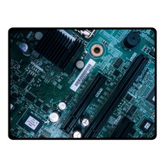 Green And Black Computer Motherboard Double Sided Fleece Blanket (small) 