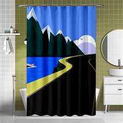 Air Pollution Retro Vintage Shower Curtain 48  X 72  (small)  by Simbadda
