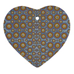 Florals Striving To Be In The Hole World As Free Heart Ornament (two Sides) by pepitasart