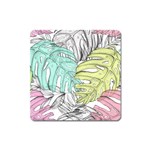 Leaves Tropical Plant Summer Square Magnet Front