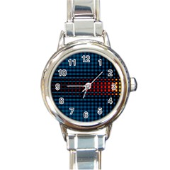 Signal Background Pattern Light Texture Round Italian Charm Watch by Sudhe