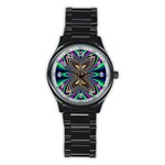 Abstract Artwork Fractal Background Art Stainless Steel Round Watch Front