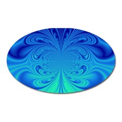 Digital Arts Fractals Futuristic Blue Magenta Oval Magnet