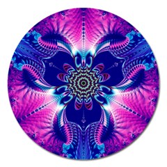 Artwork Art Fractal Flower Design Magnet 5  (round) by Pakrebo