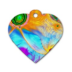 Artwork Digital Art Fractal Colors Dog Tag Heart (one Side) by Pakrebo