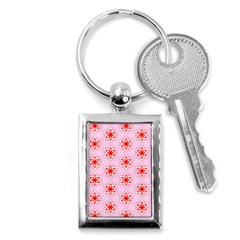 Texture Star Backgrounds Pink Key Chain (rectangle) by HermanTelo