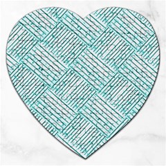 Wood Texture Diagonal Pastel Blue Jigsaw Puzzle (heart) by Mariart