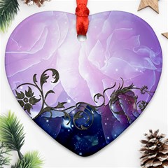 Elegant Floral Design Ornament (heart)