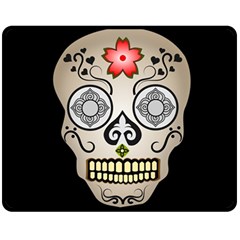 Skull Scary Art Digital Head Fleece Blanket (medium)  by Wegoenart