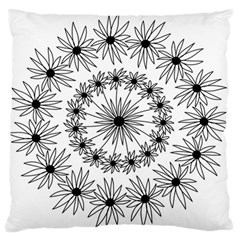 Flowers Mandala Hand Drawing Standard Flano Cushion Case (two Sides) by Wegoenart