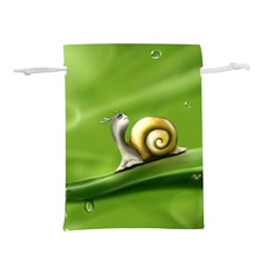 Snail Drops Rain Drawing Green Lightweight Drawstring Pouch (s)