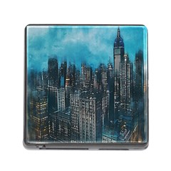 Cityscape Buildings Skyscraper Memory Card Reader (square 5 Slot) by Wegoenart