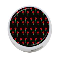 Red Water Color Rose On Black 4-port Usb Hub (two Sides) by snowwhitegirl