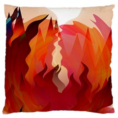 Fire Abstract Cartoon Red Hot Large Flano Cushion Case (two Sides) by Wegoenart