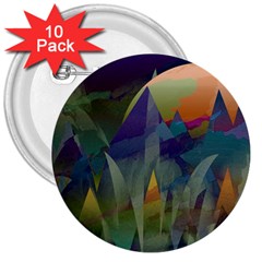 Mountains Abstract Mountain Range 3  Buttons (10 Pack)  by Wegoenart