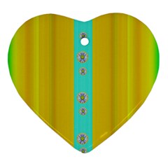 Colors And Flowers Heart Ornament (two Sides) by pepitasart