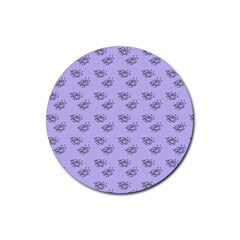 Zodiac Bat Lilac Rubber Round Coaster (4 Pack)  by snowwhitegirl