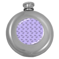 Zodiac Bat Lilac Round Hip Flask (5 Oz) by snowwhitegirl