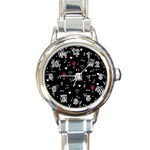 Party pattern Round Italian Charm Watch Front