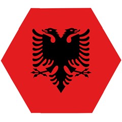 Albania Flag Wooden Puzzle Hexagon