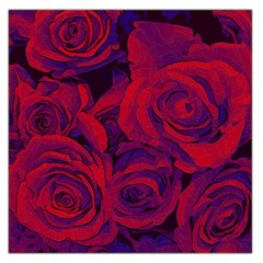 Roses Red Purple Flowers Pretty Large Satin Scarf (square) by Pakrebo