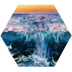 Sea Waves Ocean Water Beach Surf Wooden Puzzle Hexagon