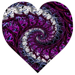 Fractal Background Swirl Art Skull Wooden Puzzle Heart