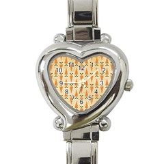 Patter Carrot Pattern Carrot Print Heart Italian Charm Watch by Pakrebo