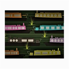 Narrow Boats Scene Pattern Small Glasses Cloth by Pakrebo