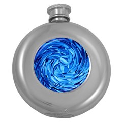 Strudel Blue White Light Blue Round Hip Flask (5 Oz) by Pakrebo