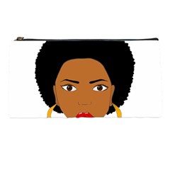 African American Woman With ?urly Hair Pencil Cases by bumblebamboo