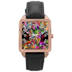 Design 2 Rose Gold Leather Watch 