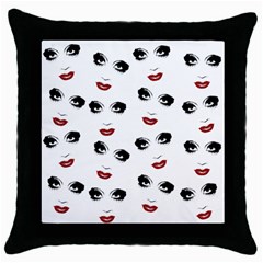 Bianca Del Rio Pattern Throw Pillow Case (black) by Valentinaart