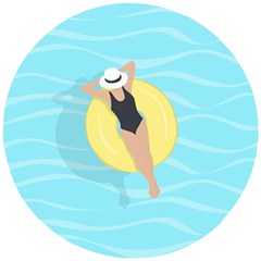 Lady In The Pool Wooden Puzzle Round